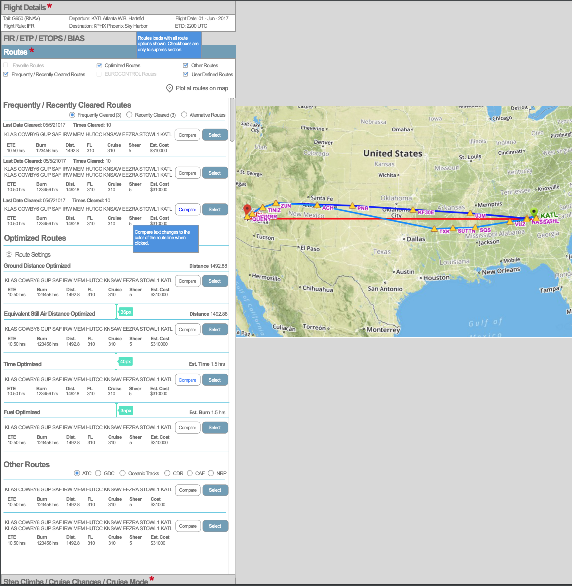 Compare Routes Phase 1